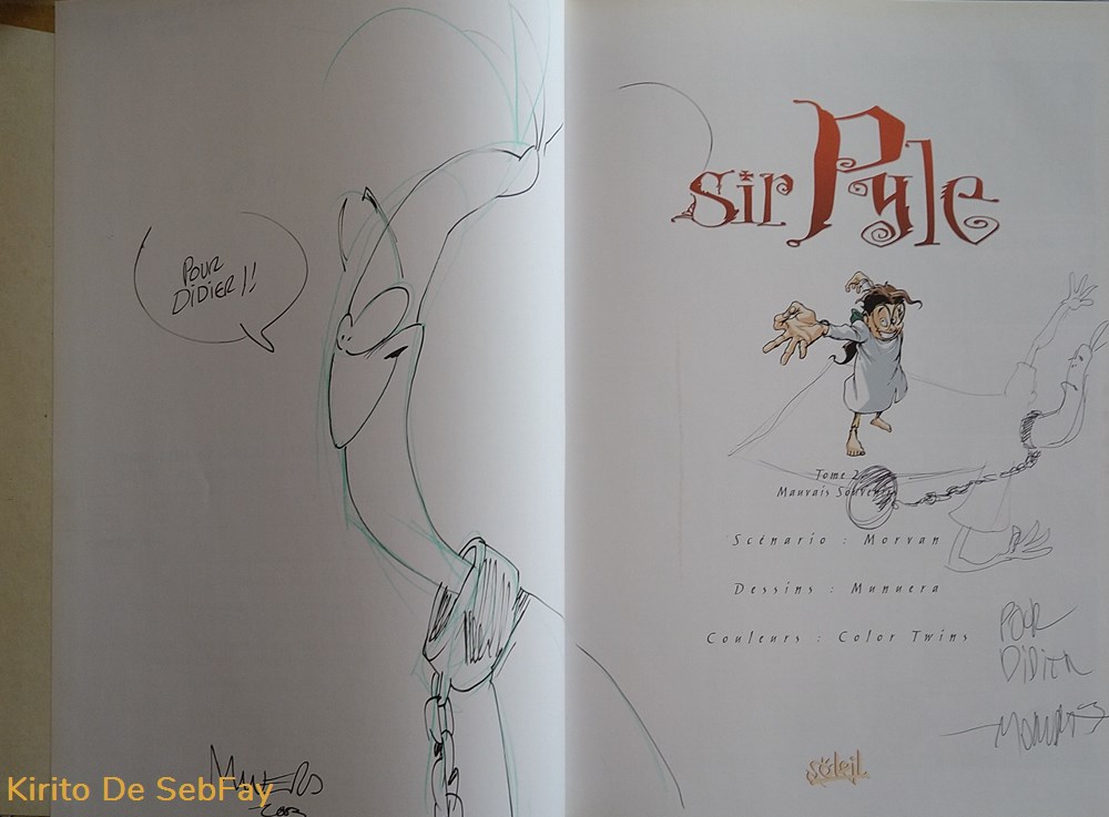 BD - Morvan Munuera Twins - Sir Pyle S. Culape - T2 Mauvais Souvenirs + Dessin d'auteur livres revues bd morvan munuera twins sir pyle s culape t2 mauvais souvenirs dessin auteur