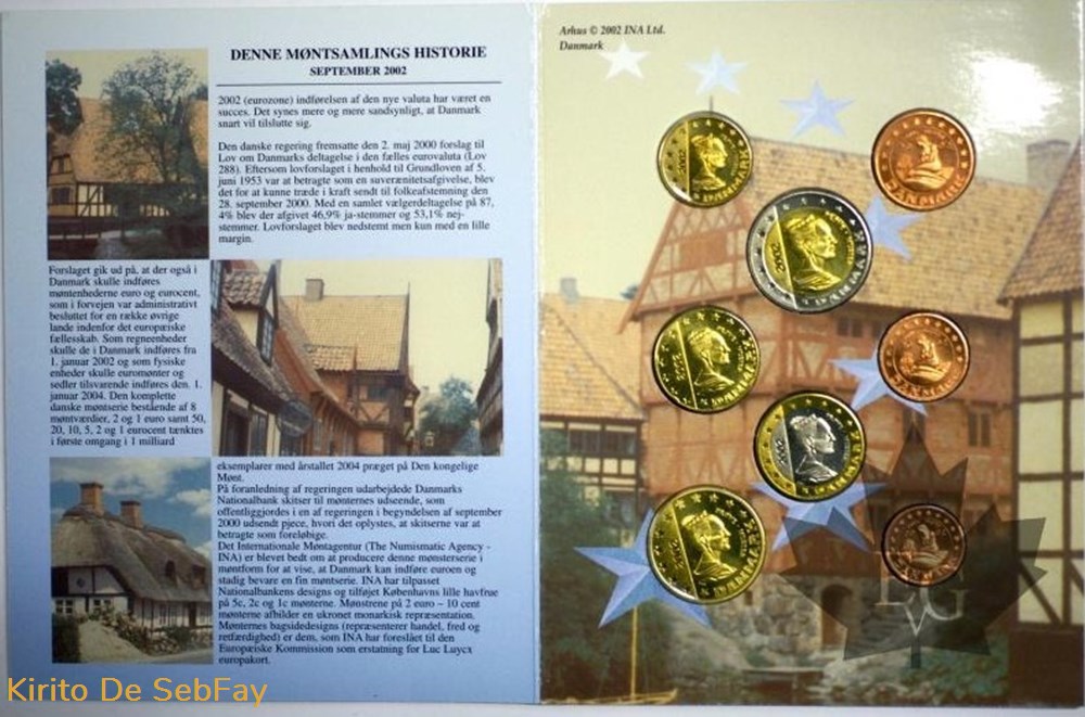 DANEMARK-2002-ESSAI-EURO PATTERN monnaies euros europe danemark 2002 essai euro pattern