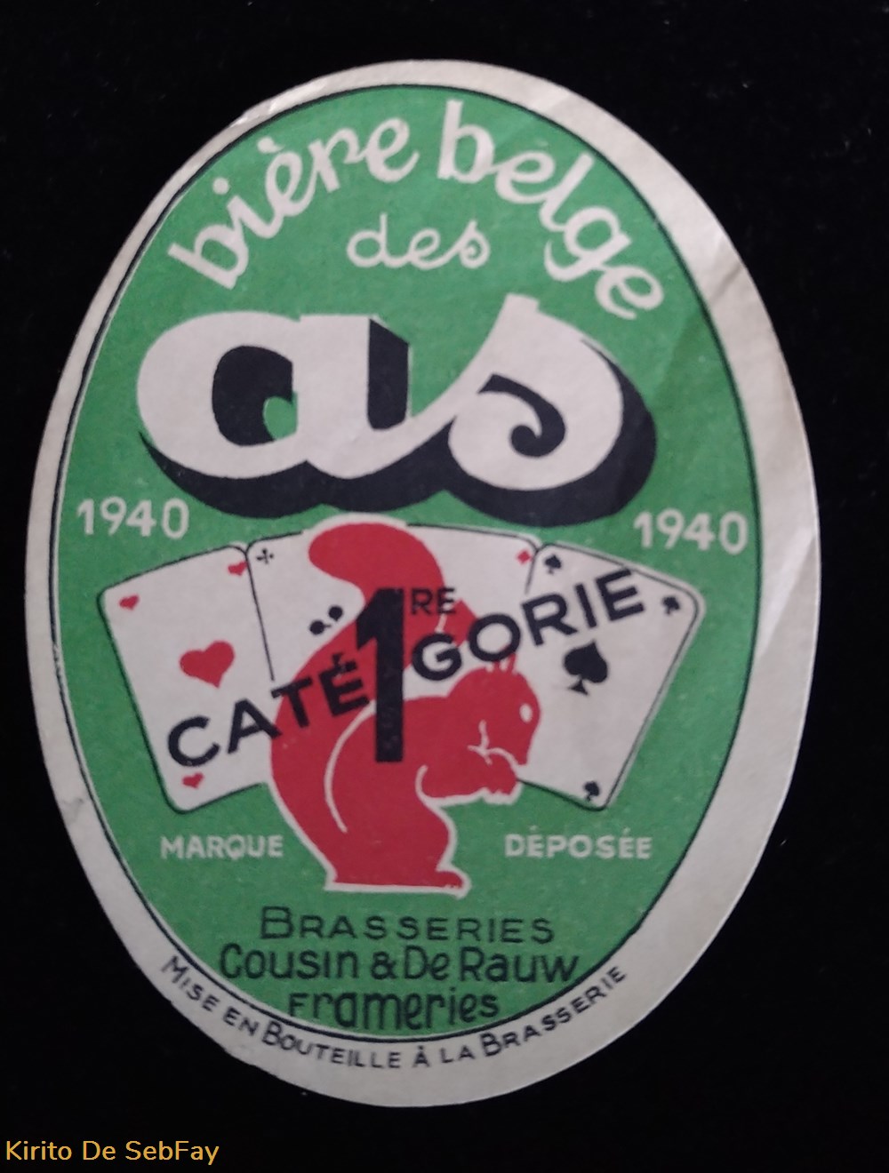 Etiquette de Brasserie Cousin * De Rauw Frameries art la table argenterie bistrot alimentation etiquettes etiquette de brasserie cousin de rauw frameries