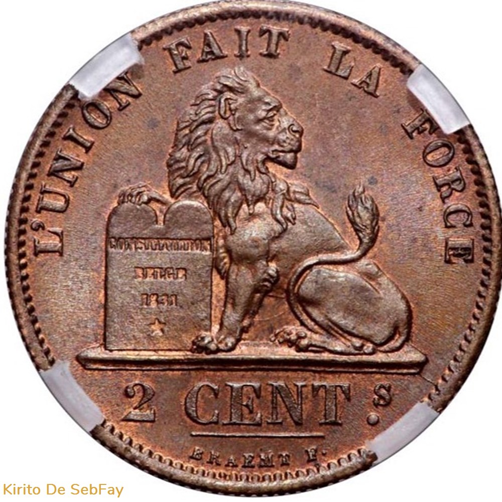 Grande L cursive couronnée, 1875 2 CENTIMES monnaies monde belgique grande l cursive couronnee 1875 2 centimes