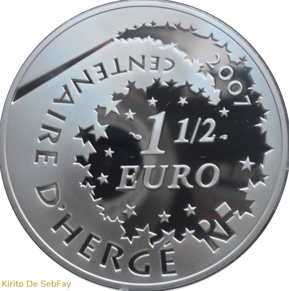 monnaies france 1 1 2 euros 2007 tintin et professor tournesol