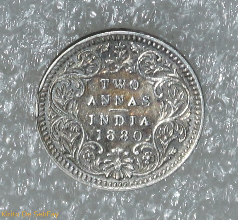 INDES BRITANIQUES - 2 ANNAS - VICTORIA - 1880 monnaies monde indes britaniques 2 annas victoria 1880