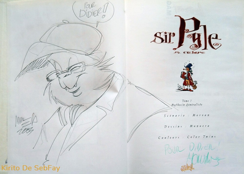 BD - Morvan Munuera Twins - Sir Pyle S. Culape - T1 Mythecin généraliste + Dessin d'auteur livres revues bd morvan munuera twins sir pyle s culape t1 mythecin generaliste dessin auteur