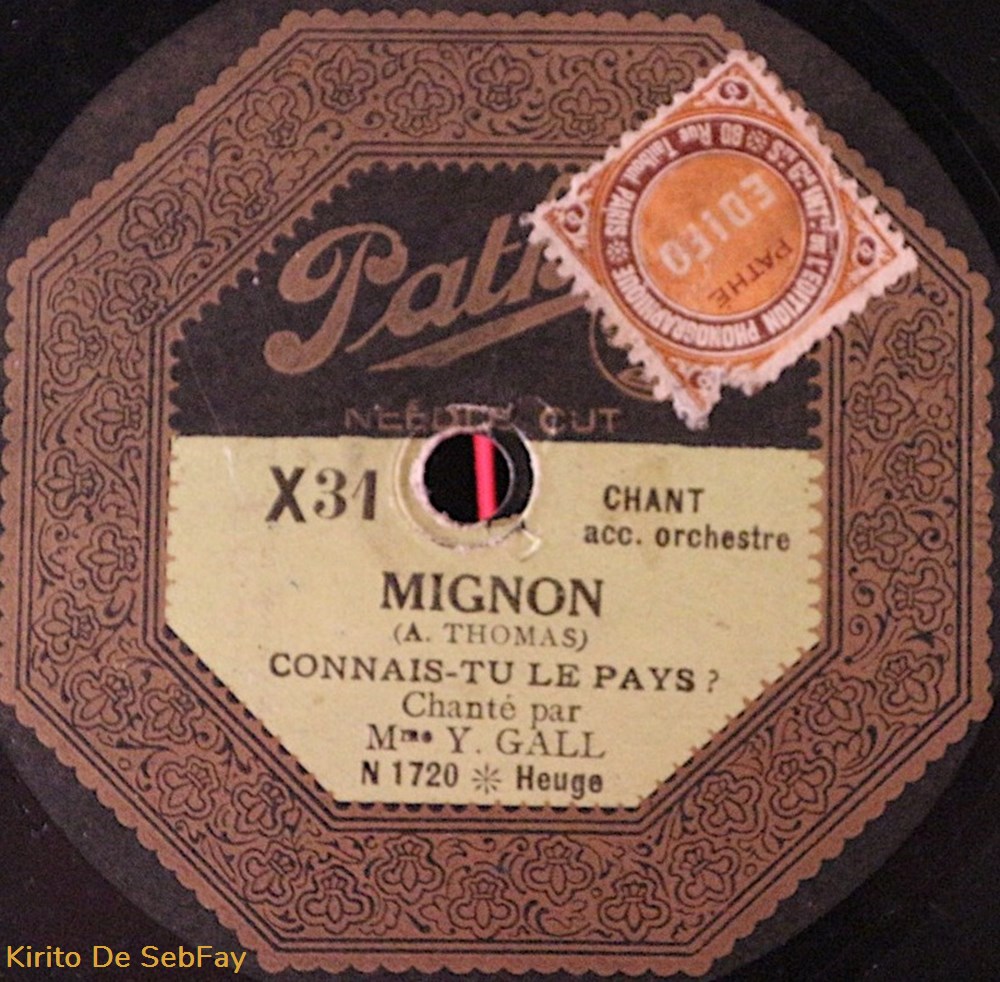 musique instruments disques vinyles 78t yvonne gall connais tu le pays shellac 10 78 rpm 1927