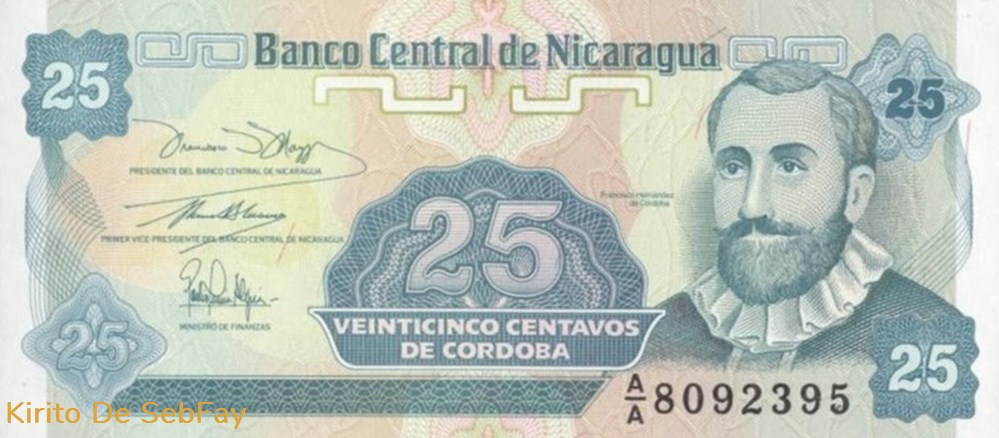 billets nicaragua billet de 25 centavos de cordoba 1991