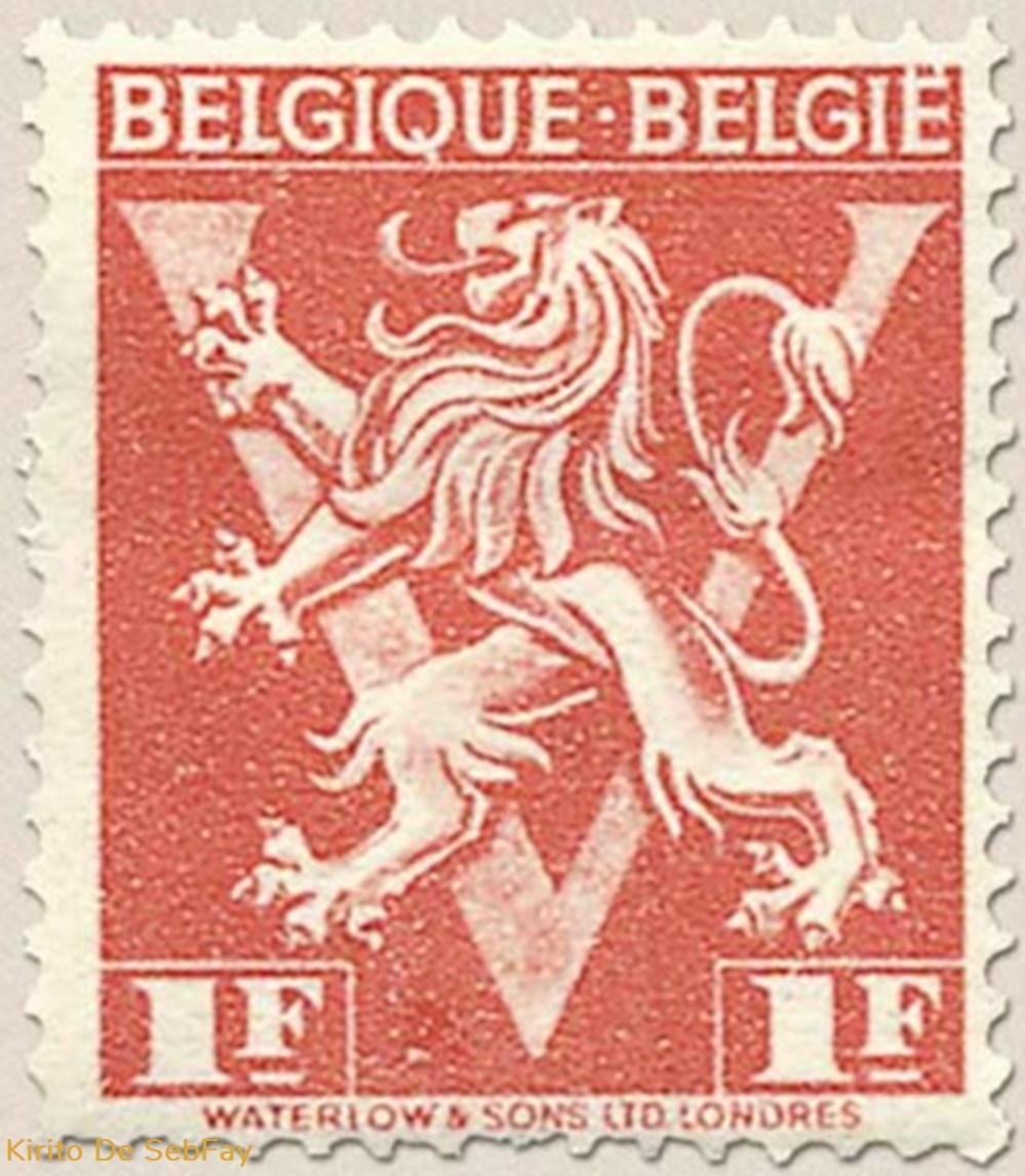 timbres belgique belgie lion heraldique ornement v 1fr