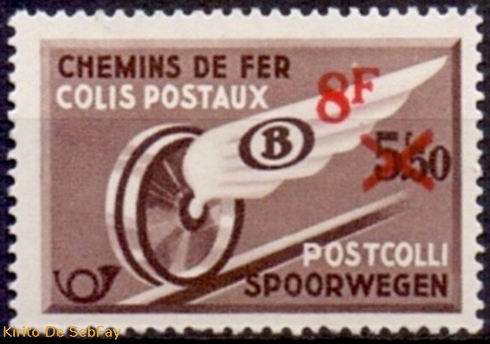 BELGIQUE - CHEMIN DE FER COLIS POSTAUX - 8F - 1939 timbres belgique chemin de fer colis postaux 8f 1939