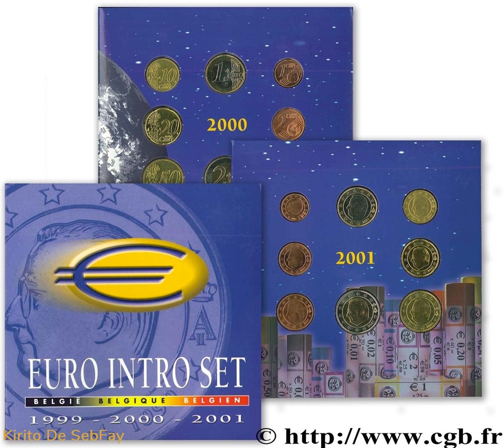 BELGIQUE - 1999 à 2001 - Euro Set monnaies euros belgique 1999 a 2001 euro set