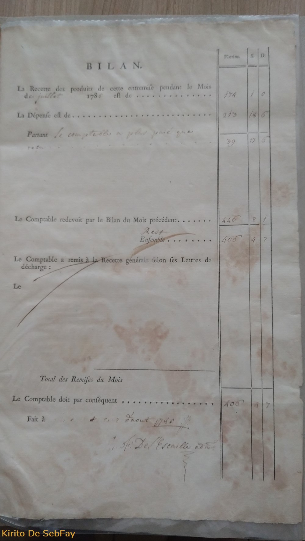 Caisse de religion - Juillet 1785 3 documents anciens caisse de religion juillet 1785