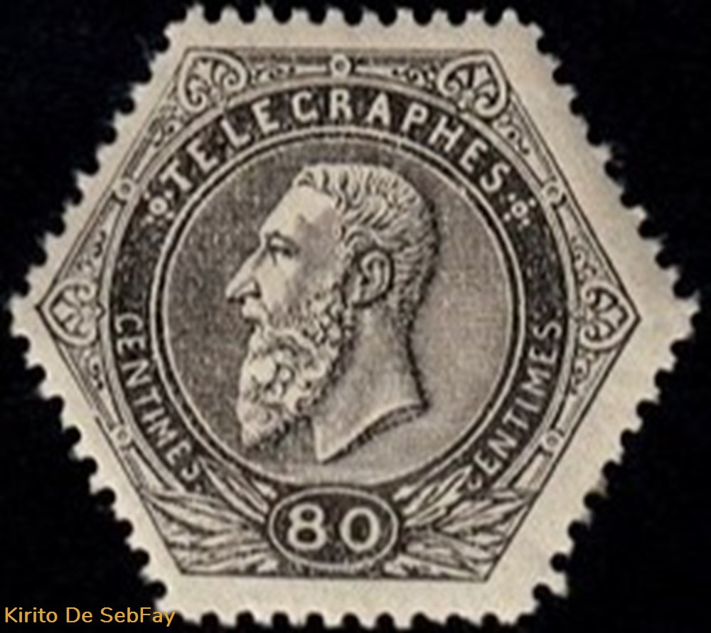 BELGIQUE - Timbre télégraphe - 1871 - 80 timbres belgique timbre telegraphe 1871 80