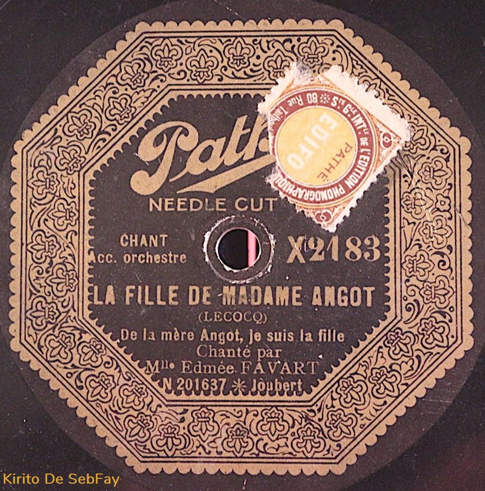 78T - Edmée Favart - La Fille de Madame Angot - Shellac, 10'', 78 RPM musique instruments disques vinyles 78t edmee favart la fille de madame angot shellac 10 78 rpm