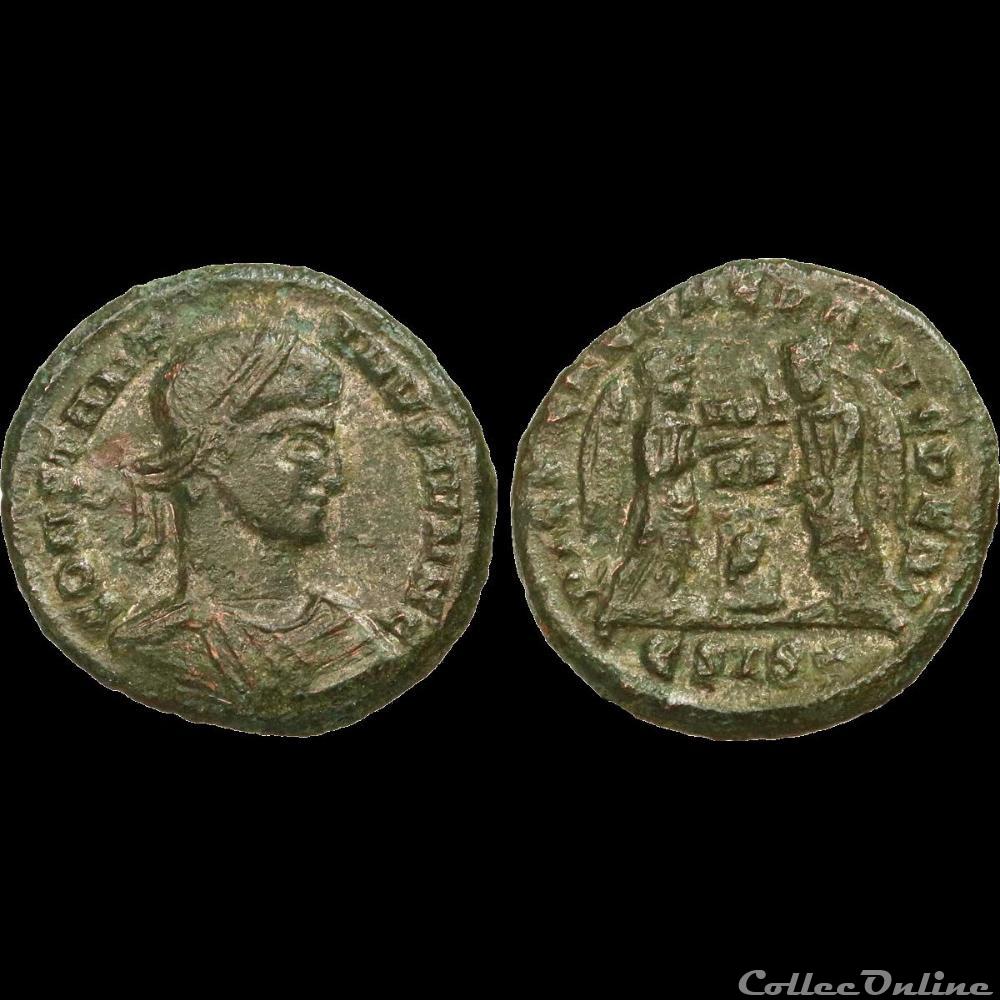 CONSTANTIN II - Centenionalis ou Nummus - 318-319 - Siscia - 5e Officine - Type 3 monnaie antique av jc ap romaine constantin ii centenionalis ou nummus 318 319 siscia 5e officine type 3