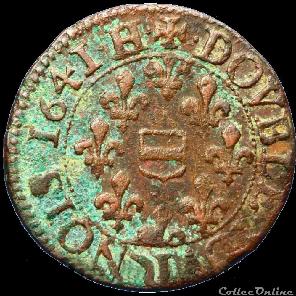 BERRY - PRINCIPAUTÉ DE BOISBELLE-HENRICHEMONT - MAXIMILIEN DE BÉTHUNE, Double tournois, type 3 monnaie france feodale berry principaute de boisbelle henrichemont maximilien de bethune double tournois type 3