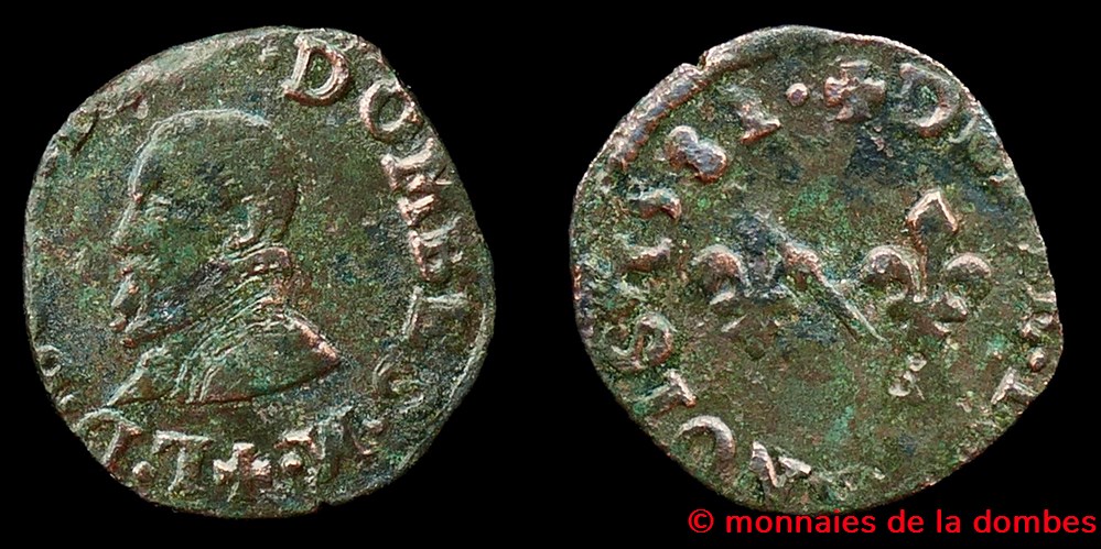 monnaies europe medievale a france feodales louis ii de montpensier 1560 1582 denier tournois type 2 1581