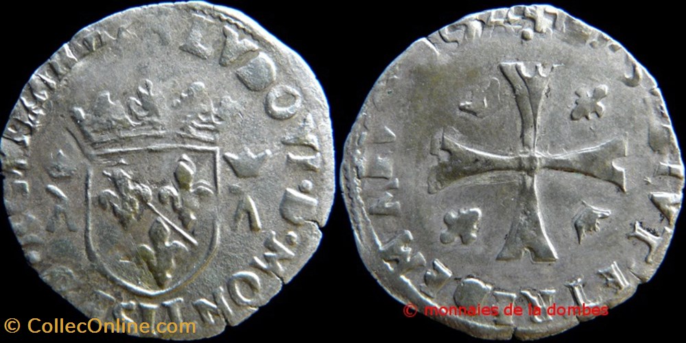 Louis II de Montpensier (1560-1582), Douzain - 1574 monnaies france feodales louis ii de montpensier 1560 1582 douzain 1574