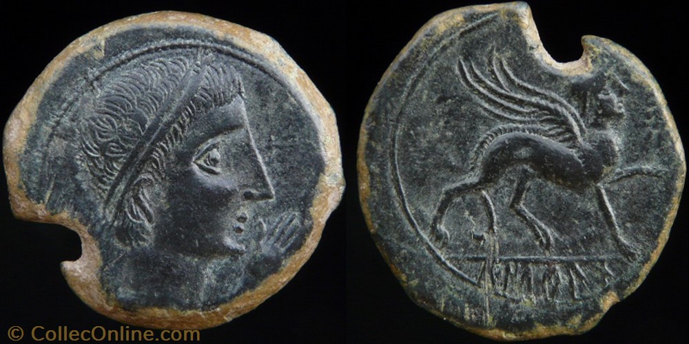 Castulo, Spain, AE As - 2nd century BC monnaies antiques grecques castulo spain ae as 2nd century bc