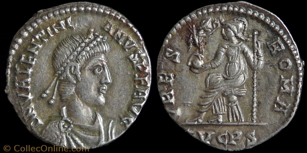 Valentinianus II, Siliqua monnaie antique av jc ap romaine republicaine imperiale valentinianus ii siliqua