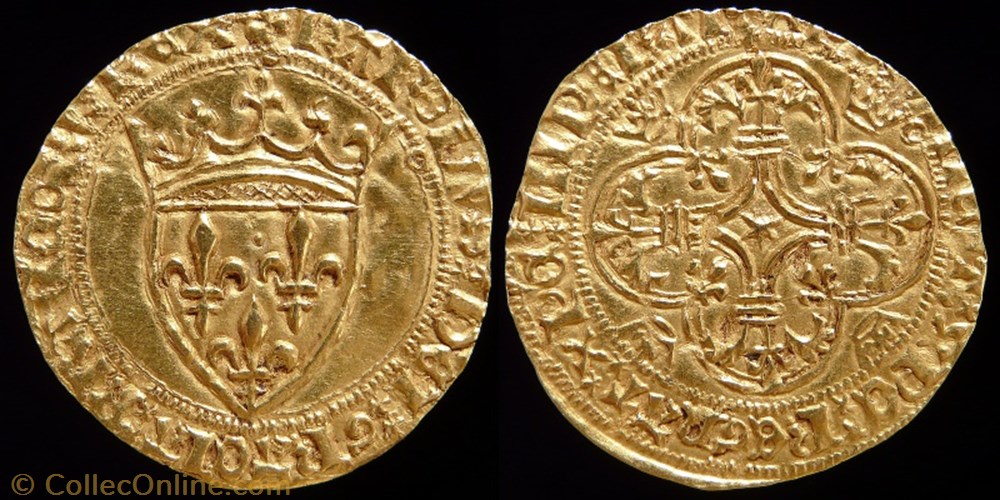 Charles VII (1422-1461) - Ecu d'or monnaies europe medievale france royales charles vii 1422 1461 ecu or