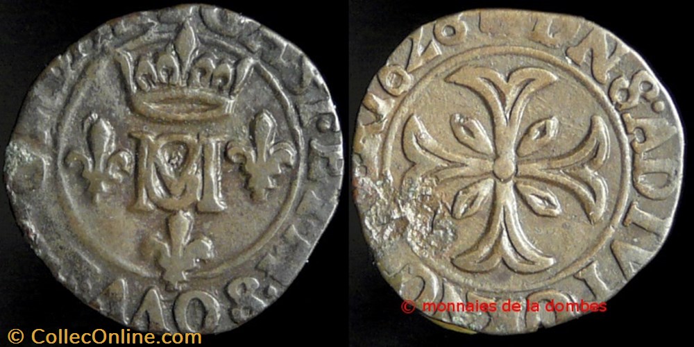 monnaies france feodales gaston et marie 1626 1627 liard 1628