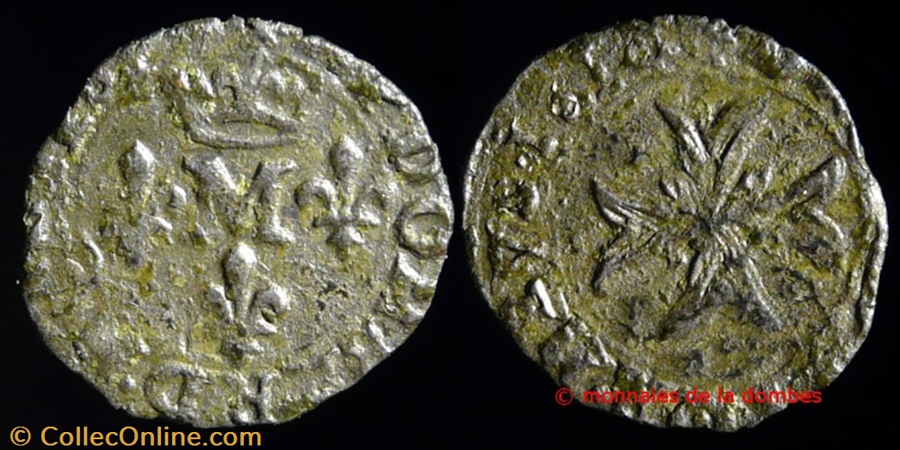 monnaies france feodales marie de montpensier 1608 1627 liard 1614