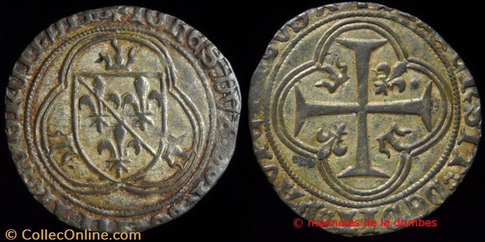 Jean II de Bourbon (1456-1488), Blanc monnaies europe medievale france feodales jean ii de bourbon 1456 1488 blanc
