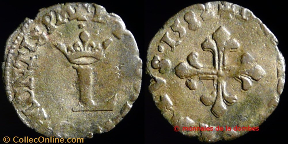monnaies france feodales louis ii de montpensier 1560 1582 liard 1582