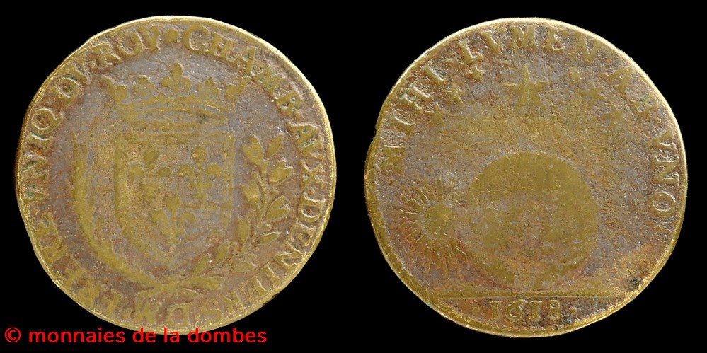 1618 - Gaston d'Orleans (1627-1650), Jeton, laiton monnaies paranumismatique jetons poids 1618 gaston orleans 1627 1650 jeton laiton