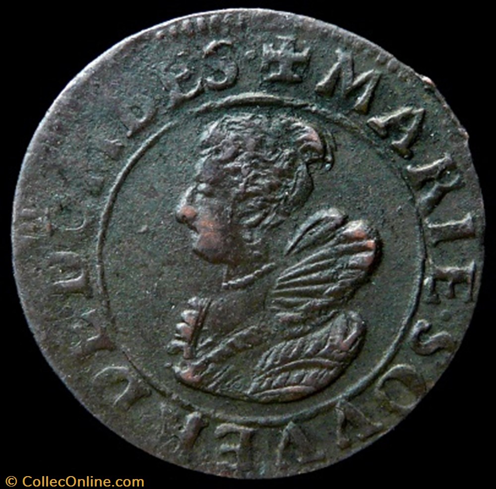monnaies france feodales marie de montpensier 1608 1627 double tournois type 5 1627