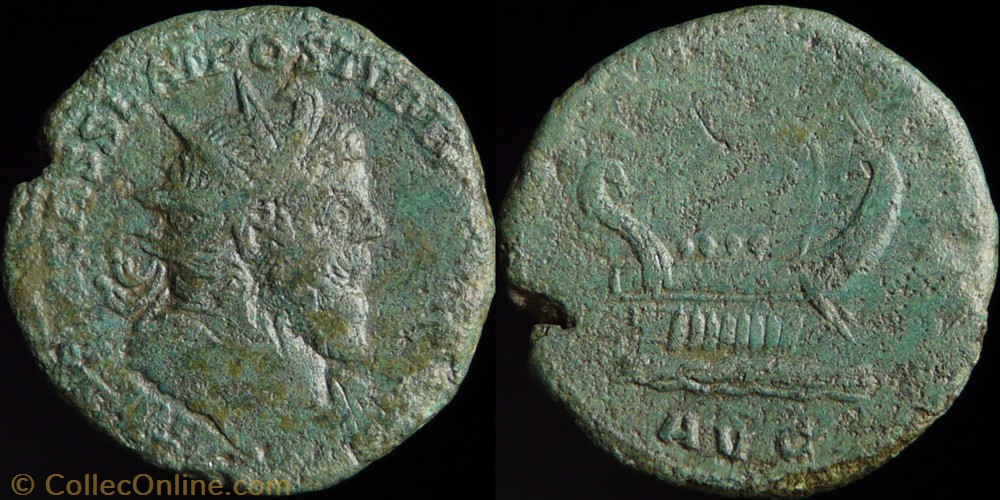 Postumus, Double sestertius monnaie antique av jc a ap romaine republicaine imperiale postumus double sestertius