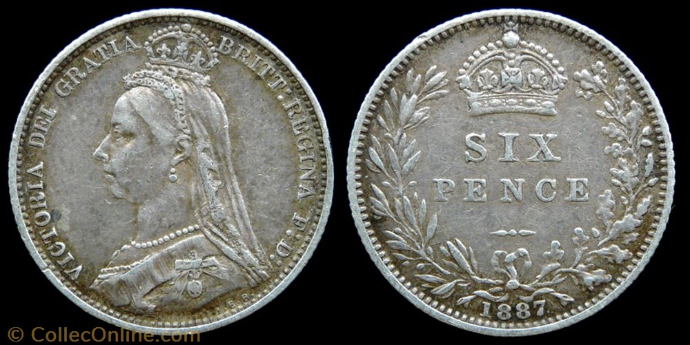 Victoria (1837-1901) - six pence monnaies monde royaume uni victoria 1837 1901 six pence