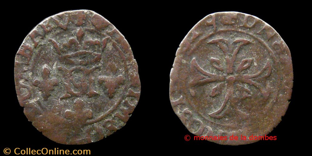 Gaston et Marie (1626-1627), Liard - 1629 monnaies france feodales gaston et marie 1626 1627 liard 1629