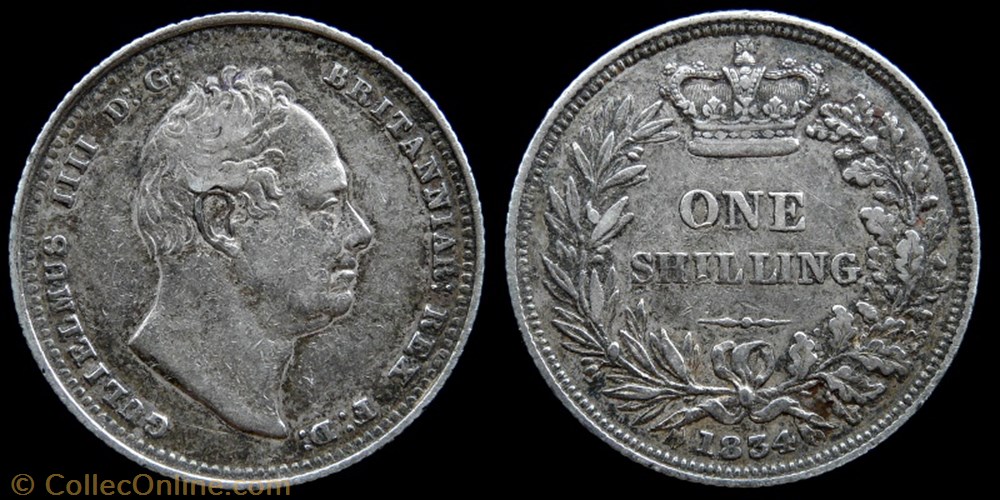 William IV (1830-1837) - shilling monnaies monde royaume uni william iv 1830 1837 shilling