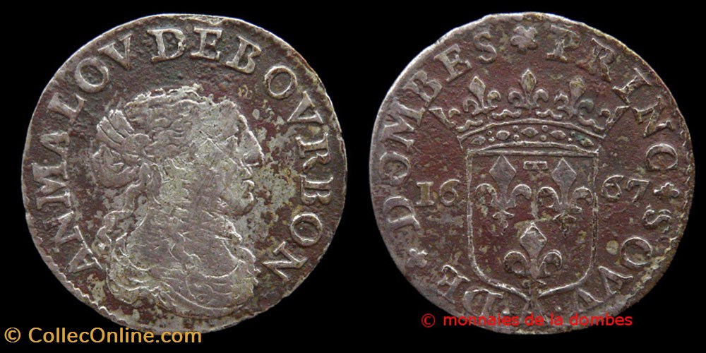 Anne Marie Louise d'Orleans (1650-1693), Douzieme d'ecu - 1667 monnaies france feodales anne marie louise orleans 1650 1693 douzieme ecu 1667