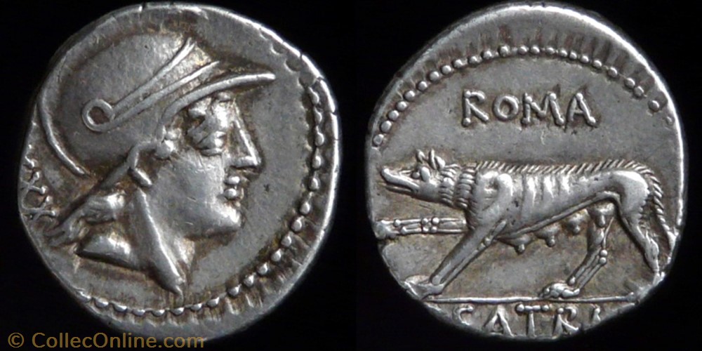 P. Satrienus, Denarius coin ancient b c to roman p satrienus denarius
