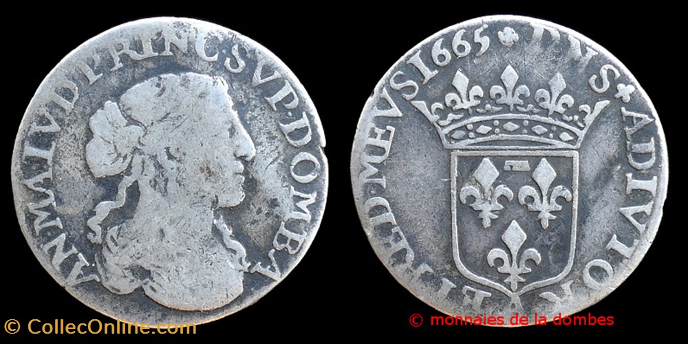 monnaies europe medievale france feodales anne marie louise orleans 1650 1693 douzieme ecu 1665