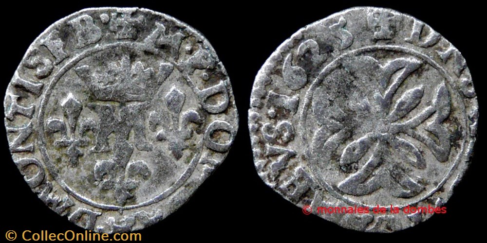 monnaies france feodales marie de montpensier 1608 1627 liard 1625