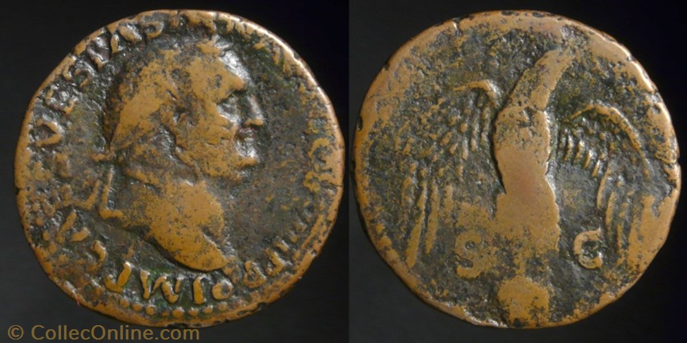 Vespasianus, Middle bronze coin ancient c to roman vespasianus middle bronze
