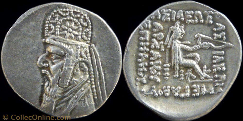 Mithradates II, Drachm coin ancient b to roman mithradates ii drachm