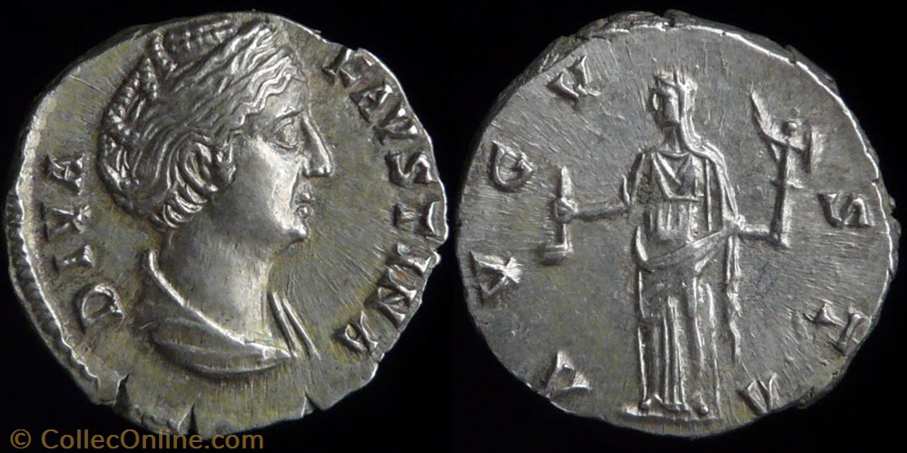 Diva Faustina, Denarius monnaies antiques romaines imperiales et republicaines diva faustina denarius