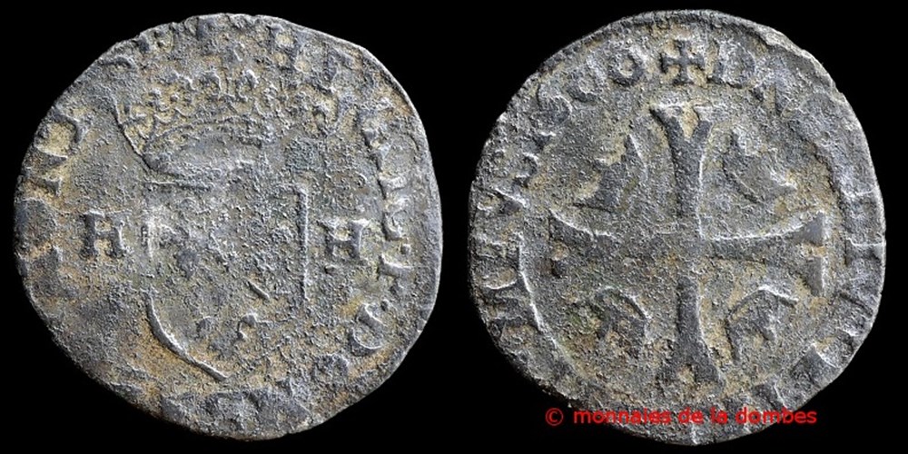 Dombes - Henri II de Montpensier (1592-1608), Douzain - 1600 monnaies europe medievale dombes henri ii de montpensier 1592 1608 douzain 1600
