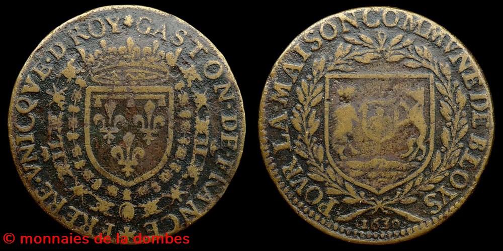 1630 - Gaston d'Orleans (1627-1650), Jeton, laiton monnaies paranumismatique jetons poids 1630 gaston orleans 1627 1650 jeton laiton