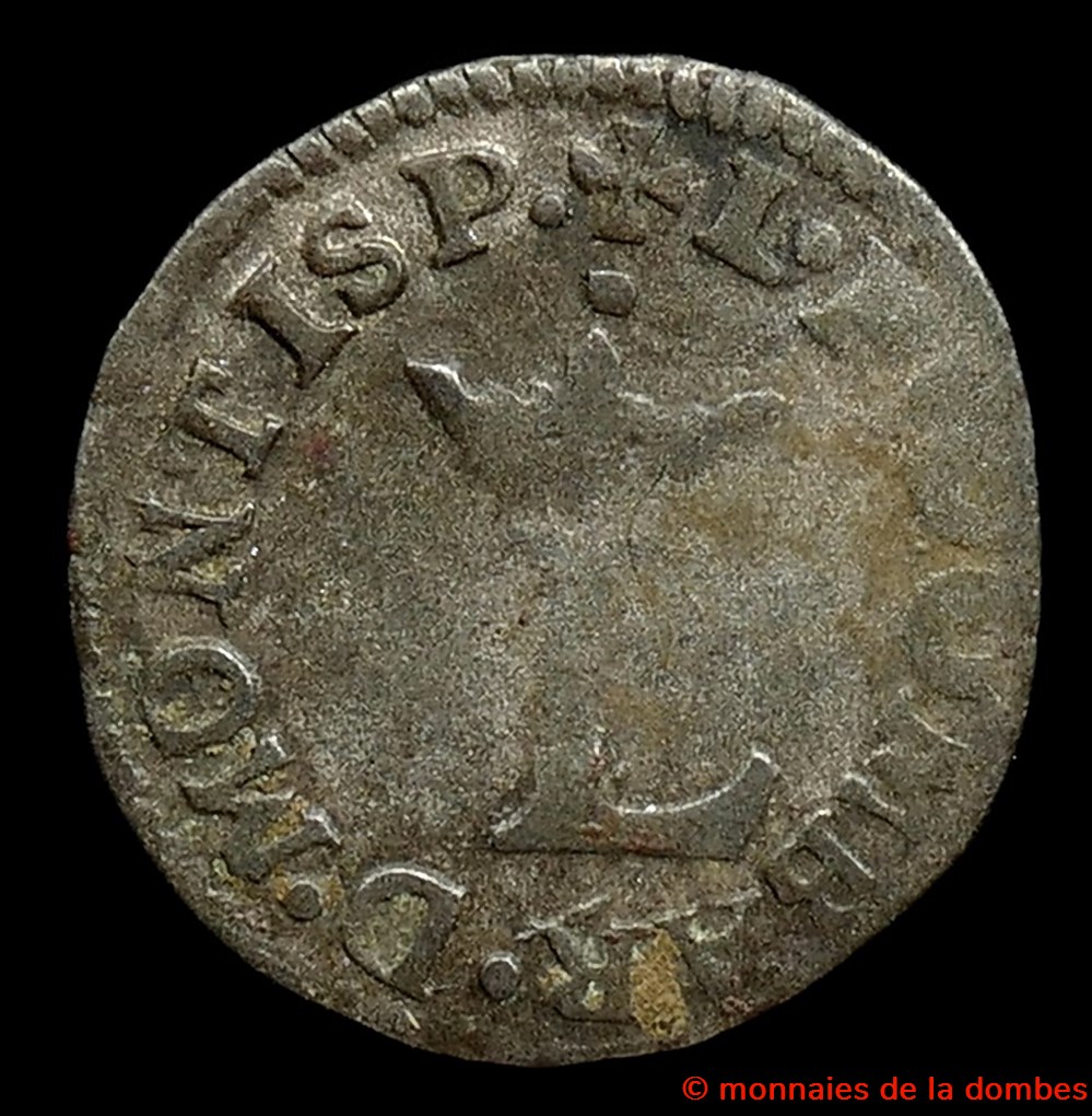 monnaies europe medievale france feodales louis ii de montpensier 1560 1582 liard 1576