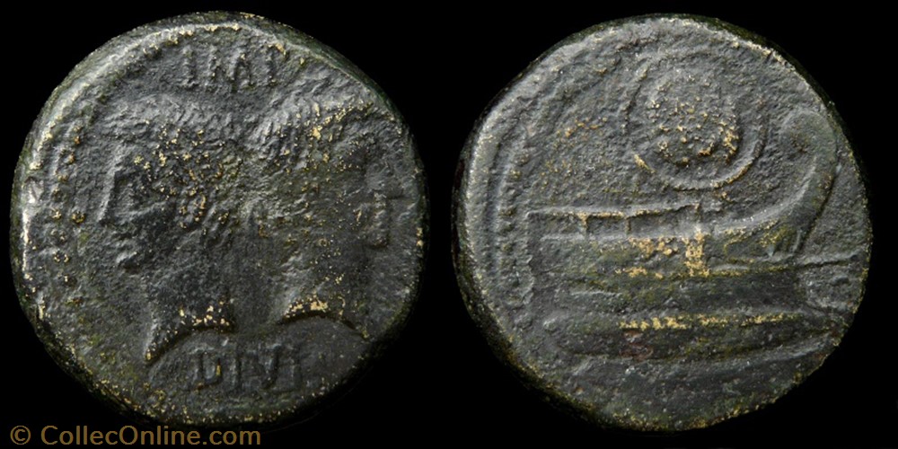 Octavian & Agrippa, Arausio (Orange) Dupondius monnaies antiques romaines provinciales octavian agrippa arausio orange dupondius