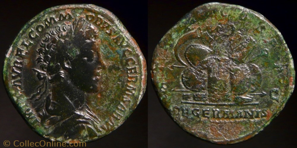 Commodus, Sestertius coin ancient b to a roman commodus sestertius