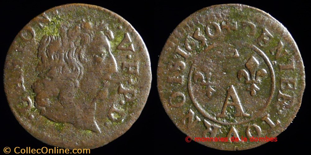 monnaies france feodales gaston orleans 1627 1650 denier tournois type 10 1650