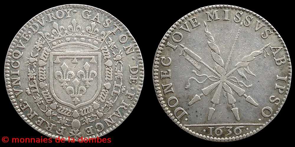 1636 - Gaston d'Orleans (1627-1650), Jeton, argent monnaies paranumismatique jetons poids 1636 gaston orleans 1627 1650 jeton argent