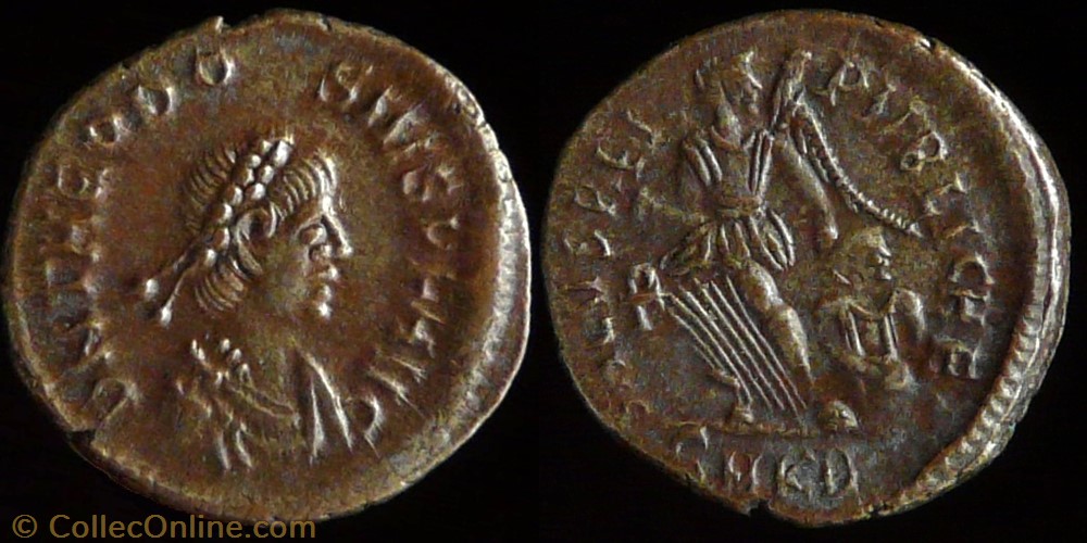 monnaie antique av jc ap romaine republicaine imperiale theodosius ae4