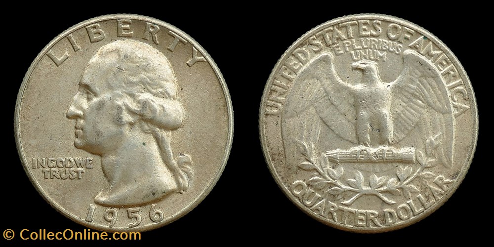 monnaies monde etats unis washington quarter 1956