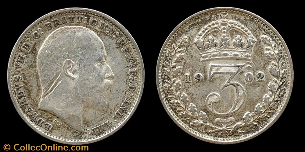 Edward VII (1901-1910) - three pence monnaies monde royaume uni edward vii 1901 1910 three pence