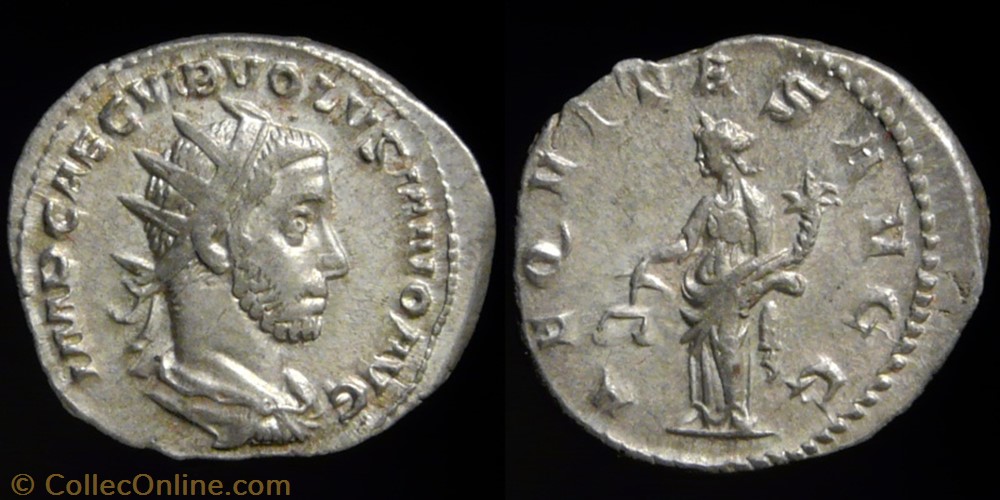 Volusian, Antoninianus coin ancient b c roman volusian antoninianus